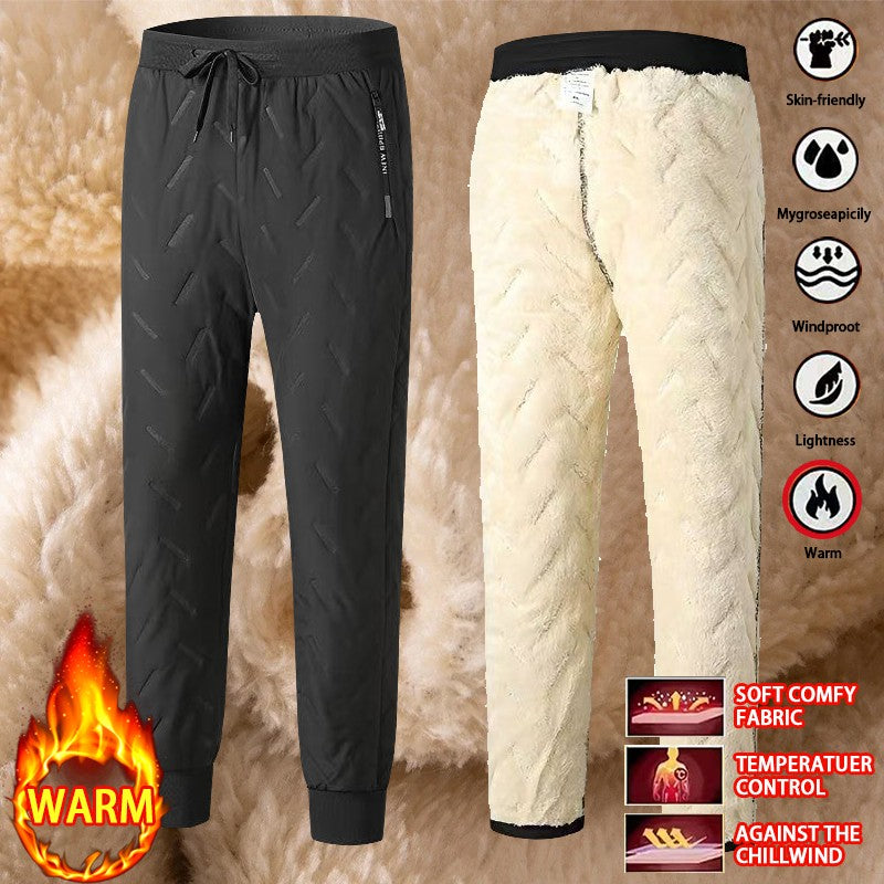 Animal Game Winter Sweatpants Men Plush Thick Fleece Casual Pants Lambswool Thermal Trousers Waterproof Windproof Warm Pants