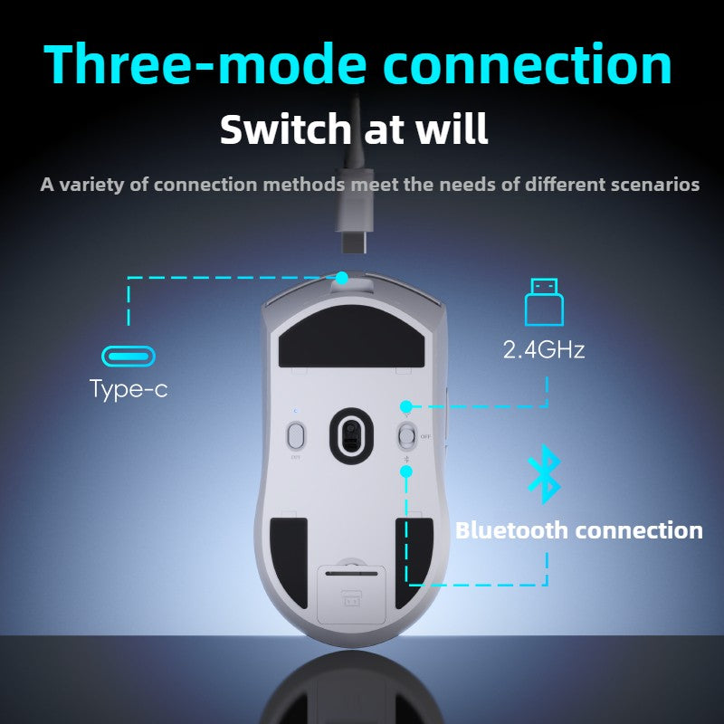 Ultralight Wireless Gaming Mouse TTC Micro Switches 16000DPI 1000Hz 3-Mode Web Driver for Small Hands RGB Indicator