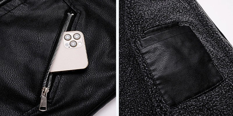 New Men's Leather Jackets Autumn Winter Slim High Quality Motorcycle PU Jacket Man Business Fleece Warm Black Leather Coats