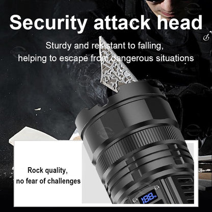 1000000LM Most Powerful LED Flashlight Rechargeable Type-c Flashlight Long Range 6000M Tactical Torch Light For Fishing Hunting