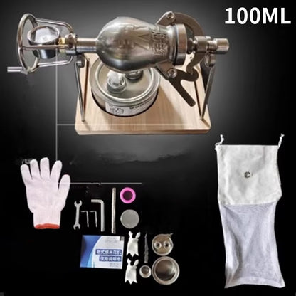 Hand Popcorn Machine Open Firing Popcorn Puffing Machine Stainless Steel Mini Popper Small Manual Popcorn Maker Open Firing