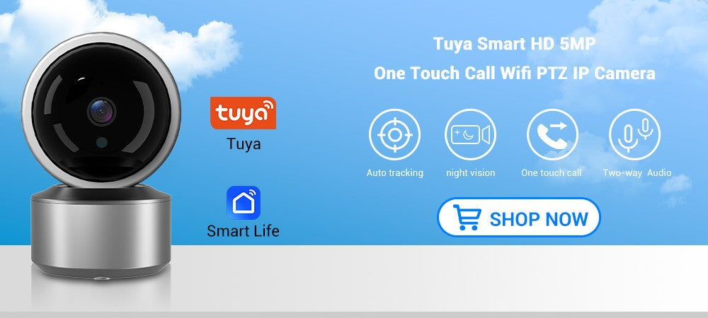 New Tuya IP Camera 5MP Wifi Video Surveillance Cameras HD Night VIsion Two Way Audio Auto Tracking Cloud Smart Home Camera
