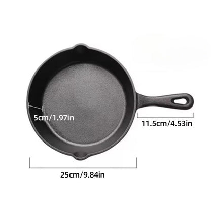 Frigideiras de Ferro Fundido Redondas Antiaderentes, Frigideiras Grelhadoras, Frigideiras de Ovo, Adequadas para Fogão, Grelha, Cozinha Interna e Externa