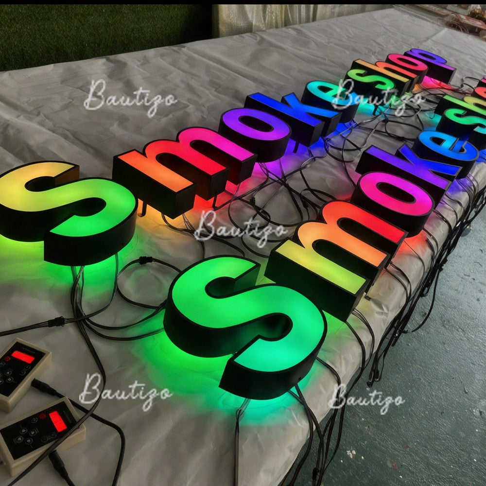 Custom Advertising Led Letters RGB Light Sign Luminous Signage Full Color Acrylic Business Logo Wall Brand