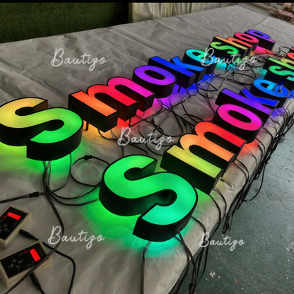 Custom Advertising Led Letters RGB Light Sign Luminous Signage Full Color Acrylic Business Logo Wall Brand