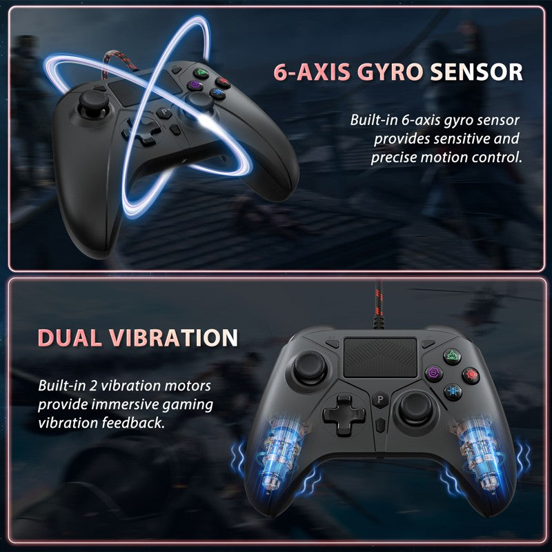 Controller For Playstation 5 PS5/PS4/PC/Steam Wired Gamepad Turbo Dual Vibrate Hall Effect Linear Trigger Game Control Joystick