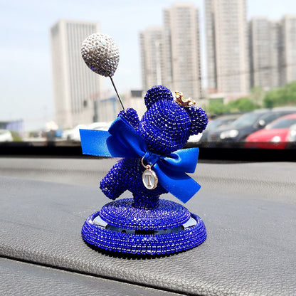 Nova Decoração de Interior de Carro Ornamento Fofo de Urso Balão de Desenho Animado Decoração Criativa de Personalidade com Diamantes para Console Central