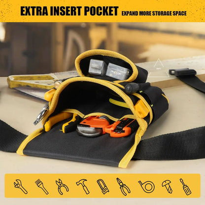 Cinto de ferramentas magnético masculino XMSJ, bolsa de ferramentas reforçada com 26 bolsos, coldre de pistola magnético, destacável e ajustável para pregos, suporte de cintura