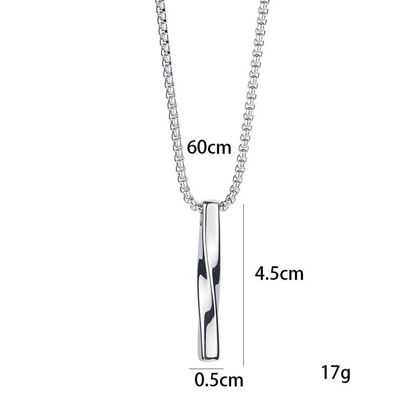 Colar Masculino Pingente Espiral INS Tendência Minimalista Personalidade Cor Prata Aço Inoxidável Corrente Joias Hip-hop Presentes para Festa