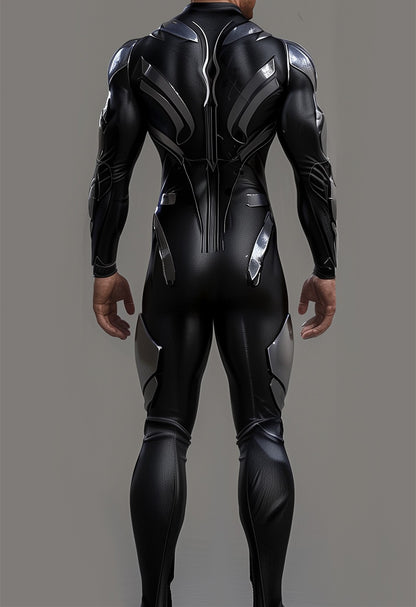 Halloween Cyberpunk Future Mechanical Armor Jumpsuit Warrior Cosplay Bodysuit Steampunk Costume Party Performance Men Zentai
