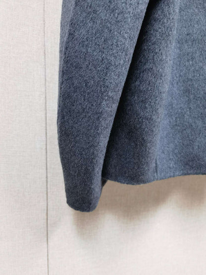 2025 Autumn Winter Fashion Women 3 Colors Single Breasted Stand Collar Coat Lady Double Sided Woolen Jacket