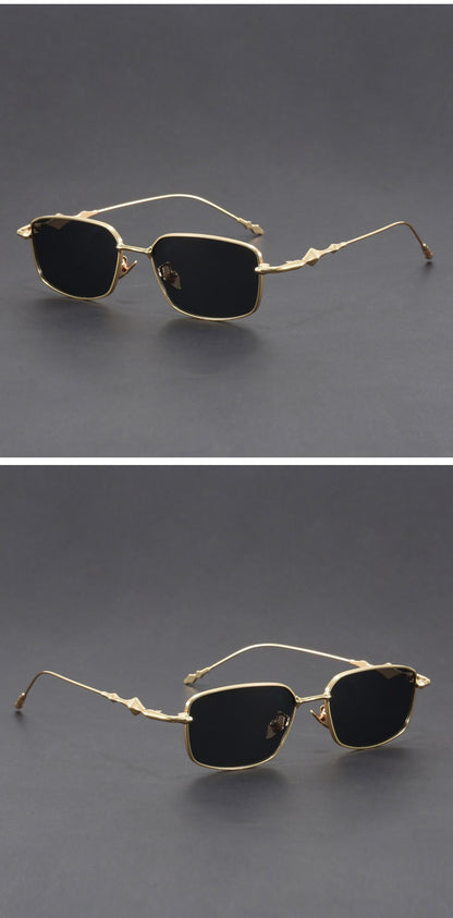 Óculos de Sol Retangulares Pequenos Femininos com Armação Fina, Óculos Anti-Luz Azul, Armações de Óculos Modernas, Óculos Vintage UV400 Gafas De Sol