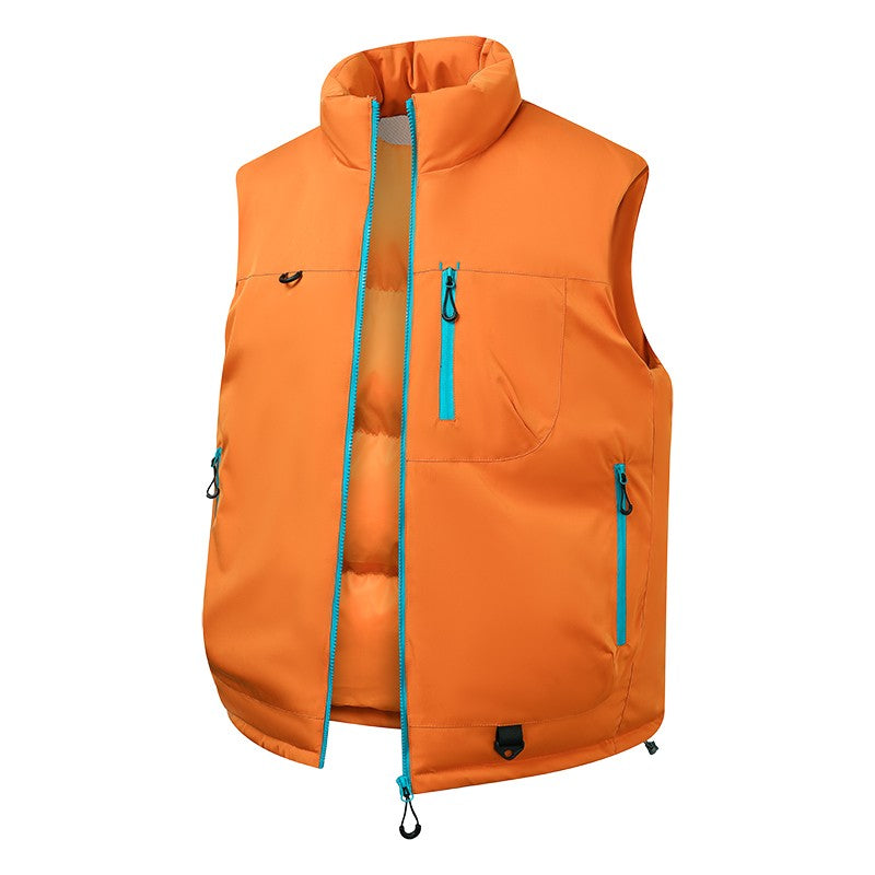 Colete Masculino e Feminino para Pesca ao Ar Livre Casual Corta-Vento Respirável Quente Macio e Confortável para Inverno à Prova de Frio Roupa de Algodão Respirável