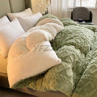 Manta de Cama Grossa de Inverno Quente de Alta Qualidade Cordeiro Artificial Caxemira Cobertores Pesados Edredom de Inverno Mais Grosso e Quente