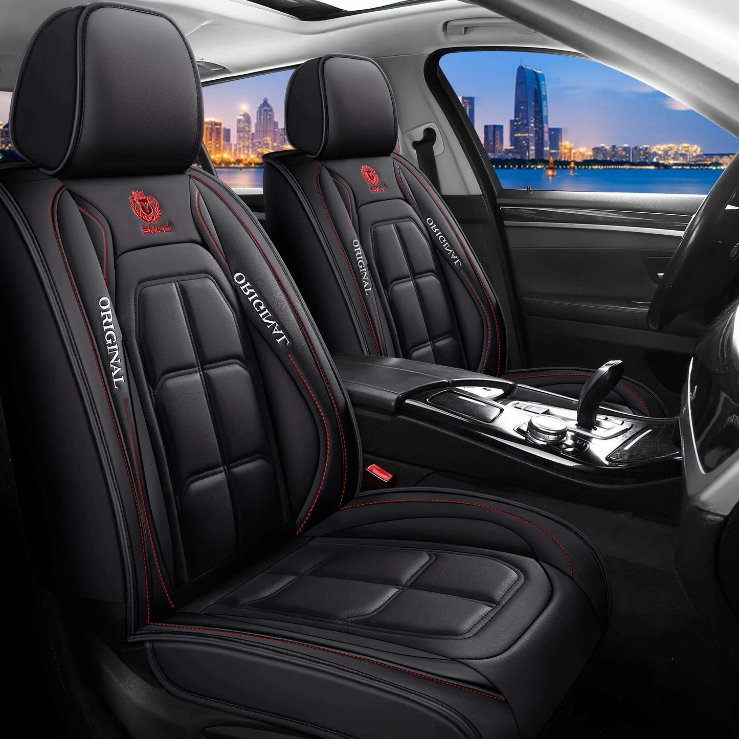 All inclusive seat cover, full leather car seat cushion, single seat driver and passenger seat cover, all season universal pad