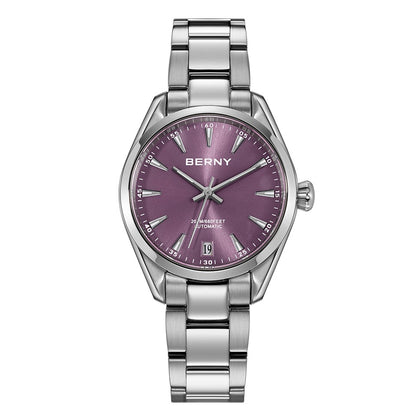 BERNY Automatic Women Watch PT5000 Sapphire Mechanical Elegant Women's Swim Watches 20ATM Full Stainless steel Swim Wristwatch