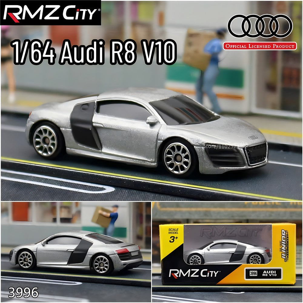 Escala 1:64 Audi R8 V10 Modelo de Carro Réplica Miniatura de Metal Arte Toyota VW Mercedes BMW Coleção de Veículos Presente Brinquedo para Menino