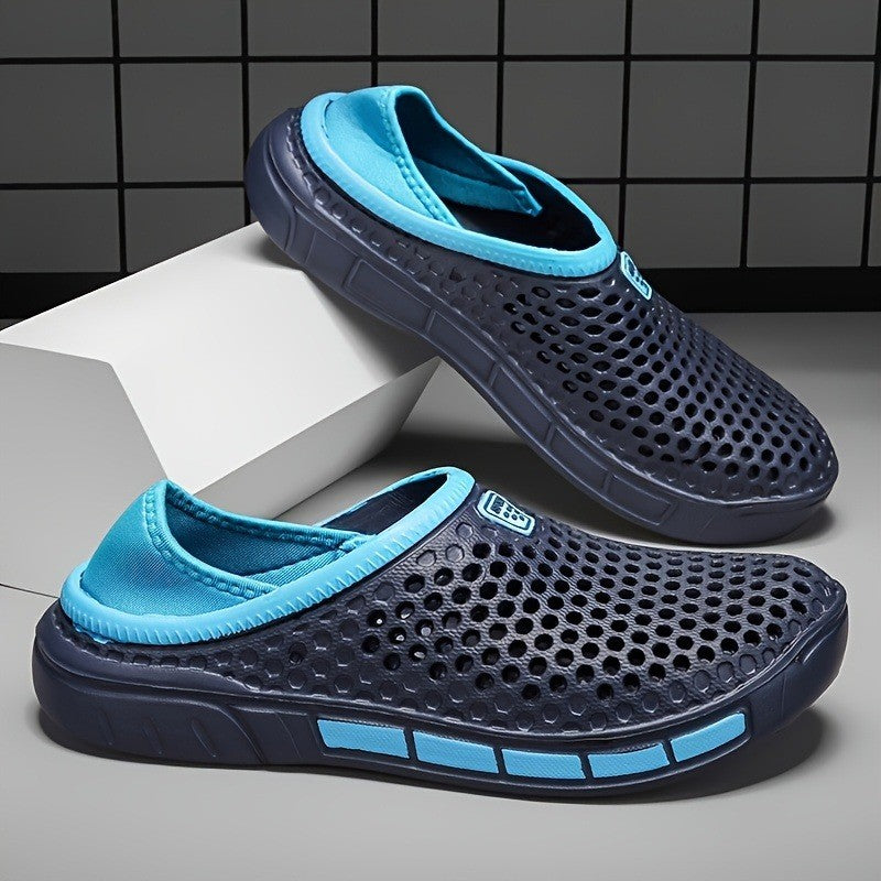Men's and Women's Summer Sandals Clogs Casual Round Toe Slip on Outdoor Geometric Pattern Anti-slip Beach Hole Shoes Plus 46 47