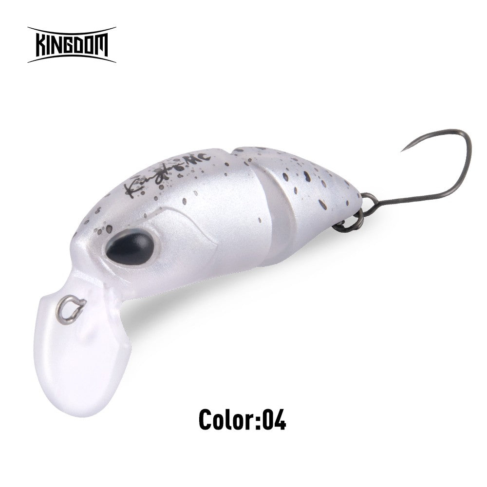 Isca Artificial Kingdom Micro Expert para Pesca 2.3g 37mm Minnow Articulado Flutuante Isca Rígida Swimbait Crankbait de Superfície Isca para Truta