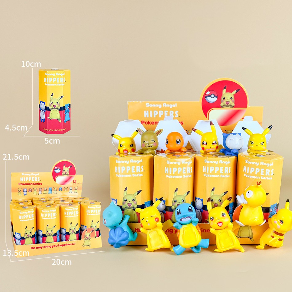 12 PEÇAS Sonny Angel Blind Box Mini Figura Pokémon Série Limitada Anime Bonecos Fofos para Crianças Presente de Aniversário de Natal