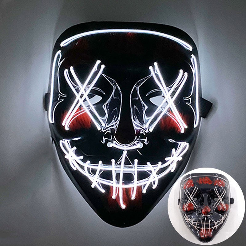 Scary Wireless Glowing LED Mask Halloween Party Supplies Neon Purge Mask Cosplay Luminous Face Masks Carnival Festival Props