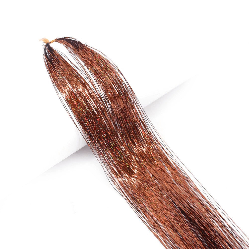 Kit de Cabelo Lamê com Ferramentas, Lamê Fio de Fada, Resistente ao Calor, Cintilante, Brilhante, Extensões de Cabelo Lamê, Kit de Mechas Coloridas de Cabelo Lamê