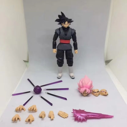 Novo Boneco Articulado de Anime Dragon Ball Black Goku Zamasu de 14cm - Versão Filme Super Saiyajin Dbz com Vários Acessórios