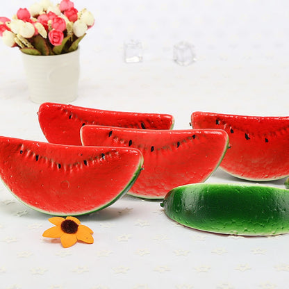 4pcs Artificial Fruits Simulated Watermelon Model Fruit Slices Photography Prop Foam Fake Watermelon Ornament Food Holiday Party