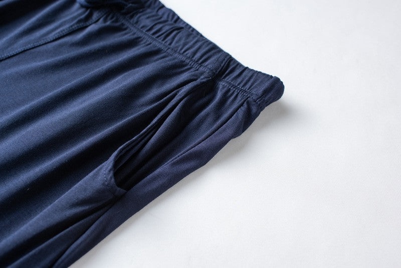 Men's spring and summer new modal pajamas two-piece short-sleeved trousers thin large size loose sports home wear suit sleepwear