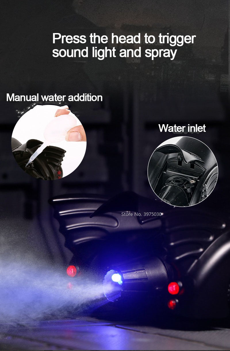 1:24 Scale 1989 Batmobile Sports Car Alloy Miniature Model Metal Diecast Vehicle Sound Light Plaything Decoration Gifts for Kids