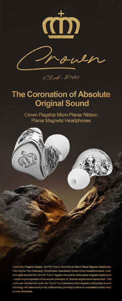 EarAcoustic VSA-PM Crown 11.4mm Planar Ribbon Diaphragm Magnetic Driver 2Pin 0.78mm Wired HiFi Audiophile In-ear Earphone IEMs