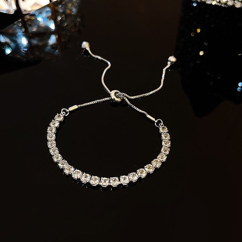 Pulseira de aço inoxidável cheia de strass para mulheres 2022, nova, designer, luxuosa, brilhante, zircônia, ajustável, joia, presente
