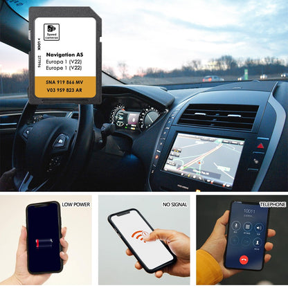 NEW for VW Discover Media Navigation AS V22 Map UK Europe 2025 Sat Nav SD Card 32GB