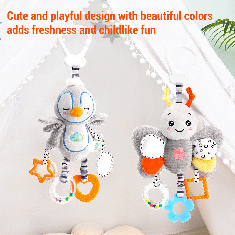Chocalhos de Bebê Móbiles Desenho Animado Sino Animal Brinquedo Crianças Educação Precoce Desenvolvimento Sensorial Aperto de Mão Coelho Pinguim Chocalhos Brinquedos Presente