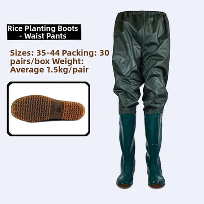 Calça Plástica de PVC para Transplante, Botas de Pesca Impermeáveis Antiderrapantes com Cano Alto, 10 Tamanhos