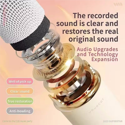 Karaoke Portable Wireless Bluetooth Speaker With Microphone Machine Radio FM Caixa De Som Mini Sound Box Music Small Column Mp3