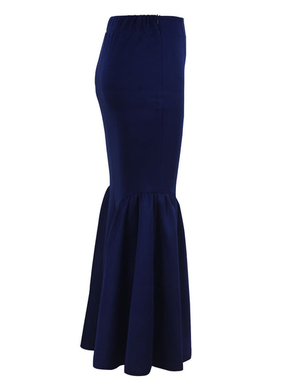 Ele Pure Color Wrap around Midi Skirt for Women Sli Faionable Transoceanic New Arrival A-Line Long Skirt