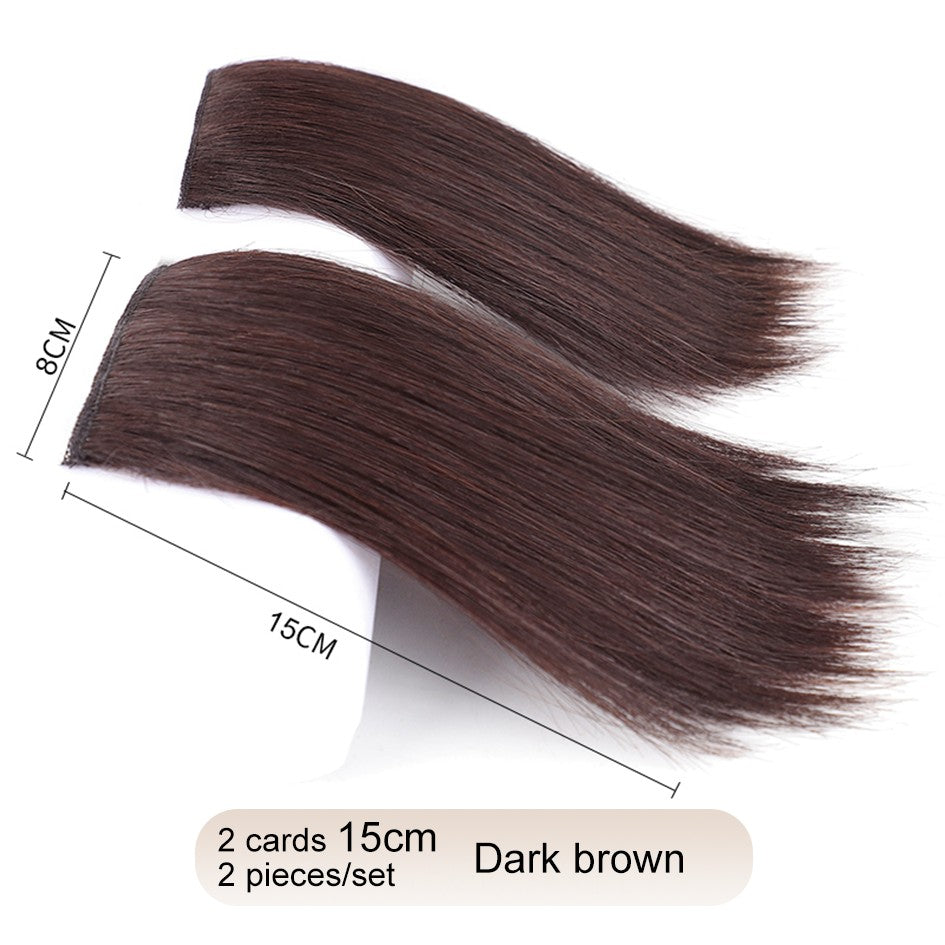 2 peças/conjunto de preenchimento capilar sintético, extensões de cabelo, peça de abertura e de reposição para topo, artefato de reposição