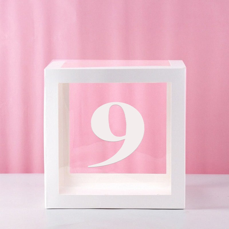 Transparent Letter Balloon Box Baby Shower Decorations Happy Birthday Wedding Decor 1st Birthday Party Supplies Balloon Box