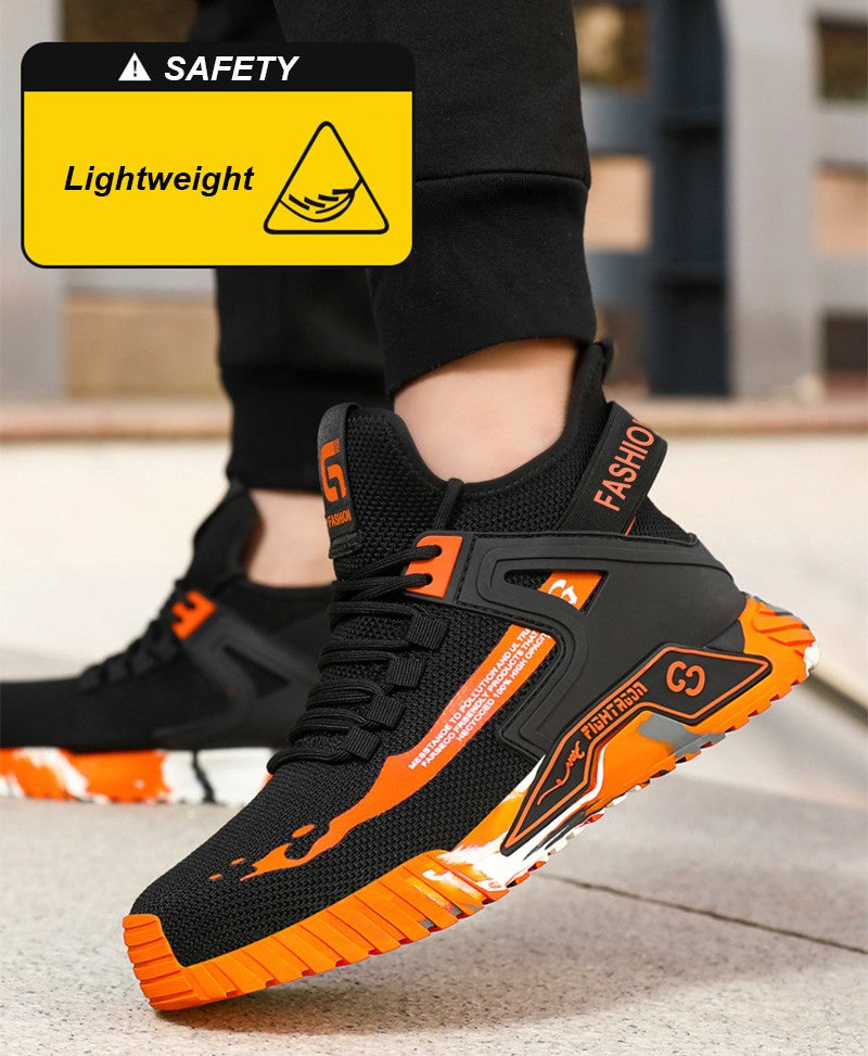 Steel Toe Anti-smash  Anti-Puncture Safety Shoes Men Lightweight Slip Resistant Work Shoes Comfortable Breathable Work Boots Men