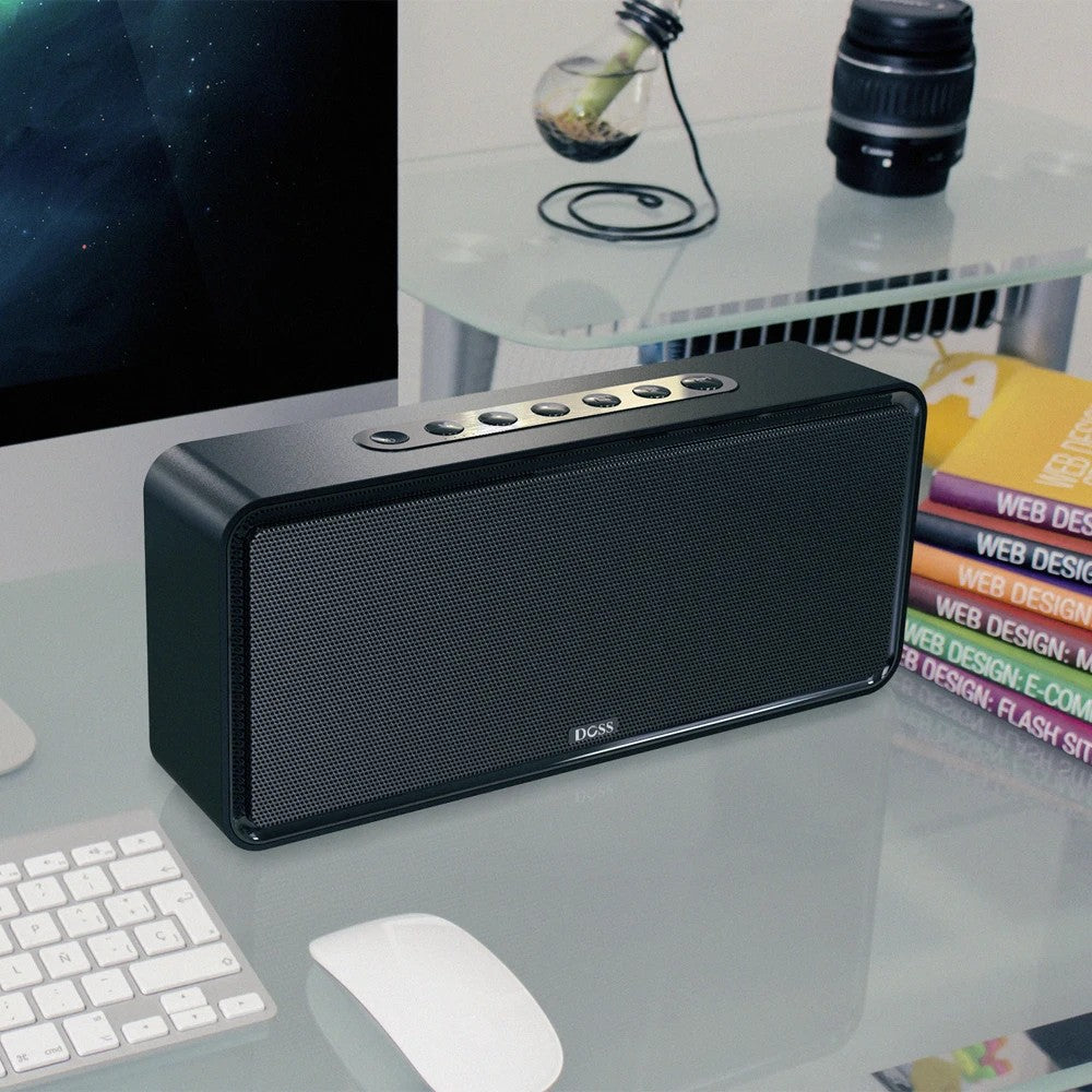 Caixas de Som Bluetooth DOSS SoundBox XL 32W, Alto-falante Estéreo Doméstico Bluetooth Sem Fio com Driver Duplo para Echo Dot, Celular, Tablet, TV