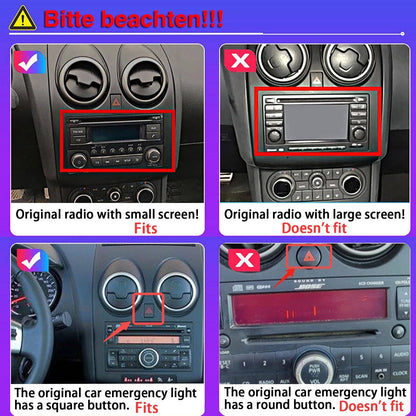 Rádio Automotivo Android 15 Para Nissan Qashqai Rogue 2008-2013 Multimídia Player GPS Navegação Carplay Android Auto 4G WIFI