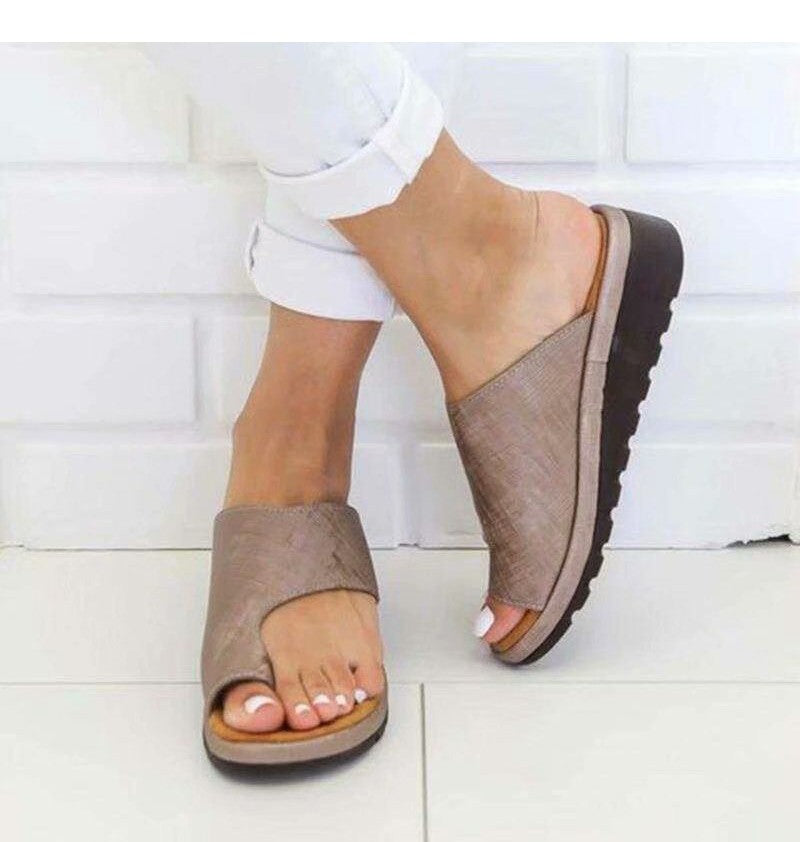 Women Shoes Sandals Orthopedic Corrector Ladies Sandals Flats Soft PU Leather Shoes Woman Sandals Flip Flops Sapato Feminino