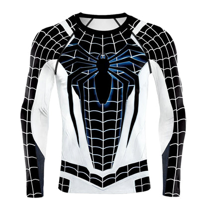 Men Gym T-shirts Superhero 3D Printed Cosplay Top Fitness Compression Tee Shirt Long Sleeve Elastic Sportwear Fashion Male Cloth