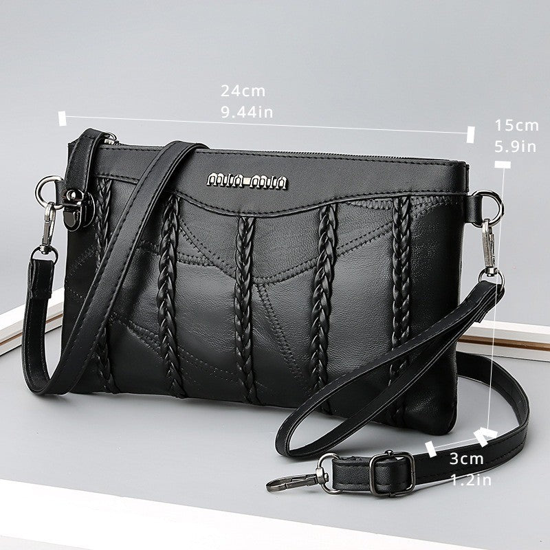 2024 New Single Shoulder Bag Women's Bag Fashionable New Atmosphere Change Handheld Bag Insert Lock Envelope Bag