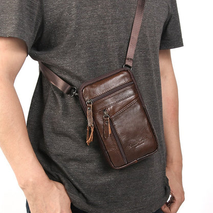 Men's Genuine Leather Crossbody Shoulder Bags High quality Tote Fashion Business Man Messenger Bag Leather Bags Pockets