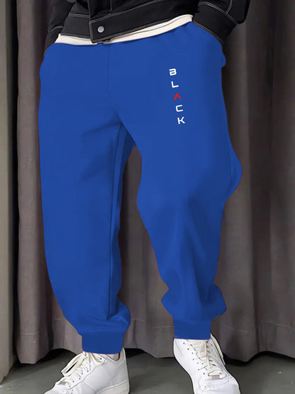 Calça Moletom Masculina Estampada Simples Preta Confortável Calça Multicolorida Y2K Calça de Moletom Casual para Corrida Unissex