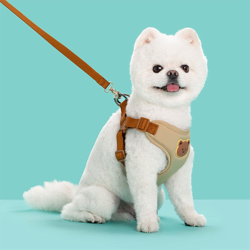 Coleira Peitoral para Cães e Gatos de Estimação Pequeno Médio Colete Respirável para Filhotes Alça de Peito para Bulldog Francês Chihuahua Acessórios para Animais de Estimação