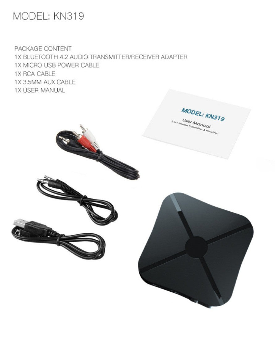2 in 1 Bluetooth Transmitter Receiver Wireless 3.5mm AUX Stereo Bluetooth Audio Receiver Adapter  For Car TV/Home Audio Systems