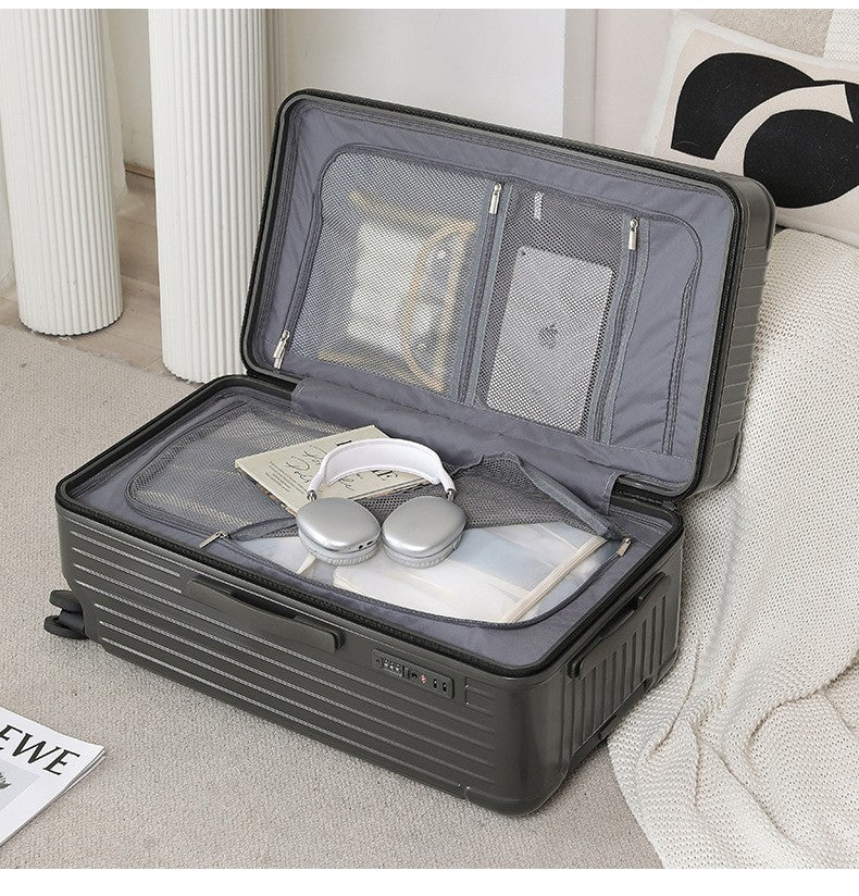 New Process Plastic Frame Suitcase 20-inch Carry-on Luggage 28-inch Thickened Trolley Case Large Capacity Travel Bag with Passwo
